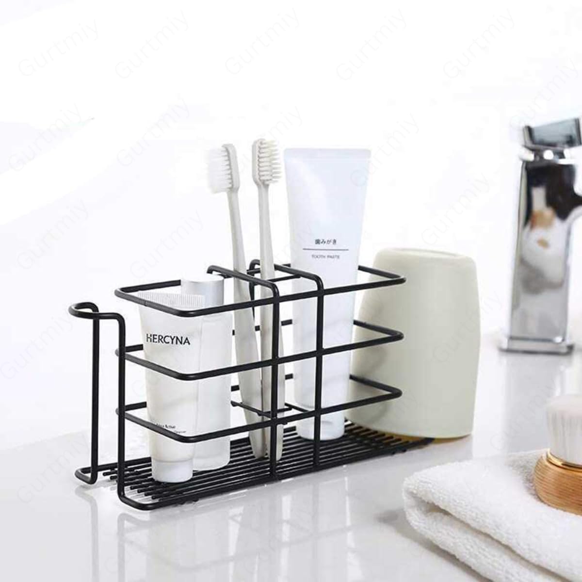 Minimalist Black Metal Toothbrush H..