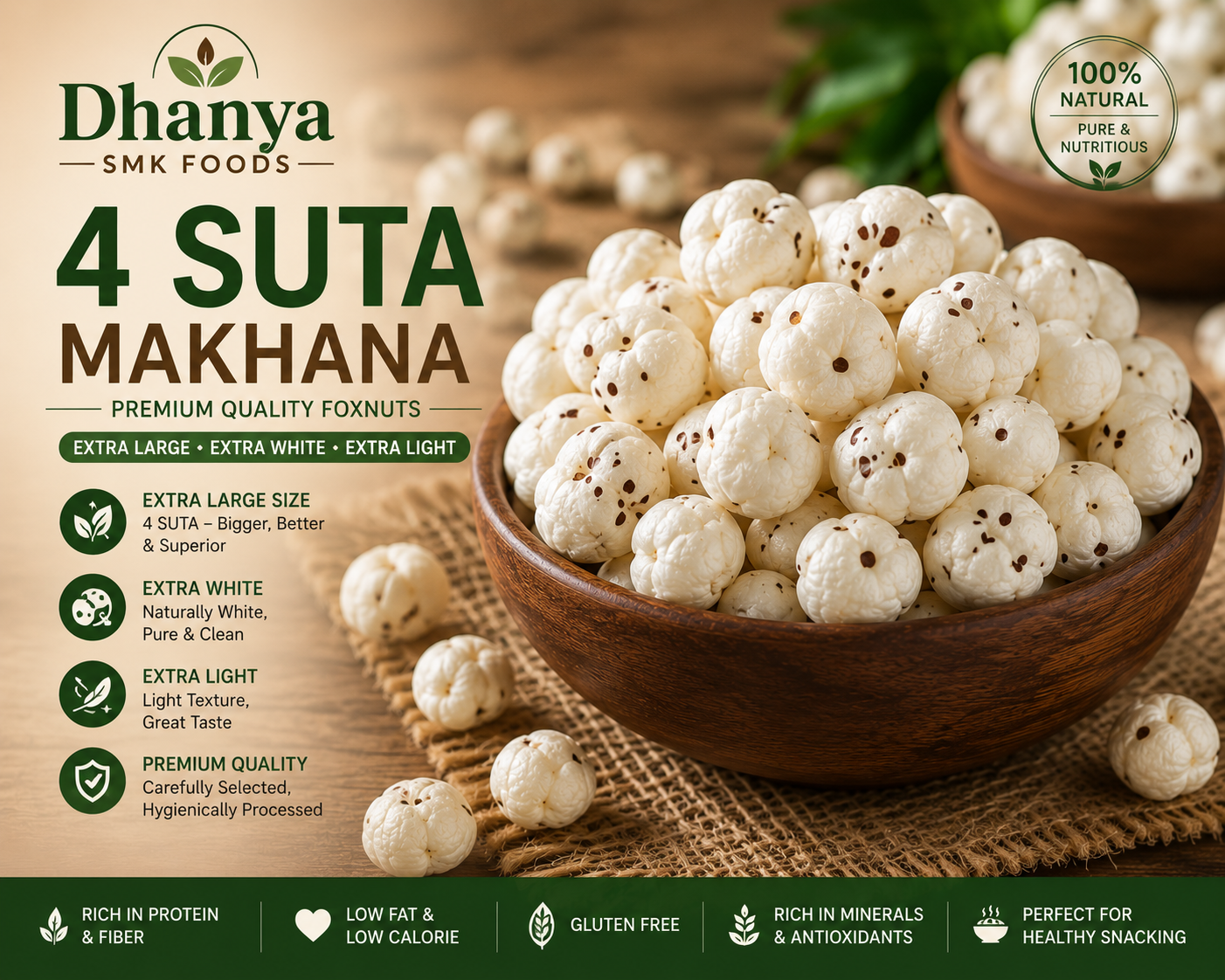 4 Suta Makhana ( Dhanya SMK Foods )