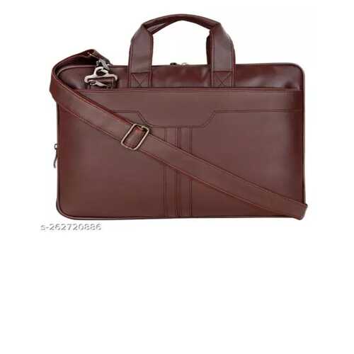 Brown PU Leather Laptop Bag