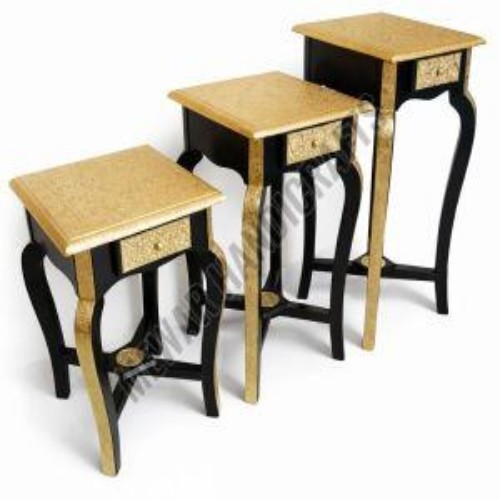 Set of 3 Classic Wooden Stool Set
