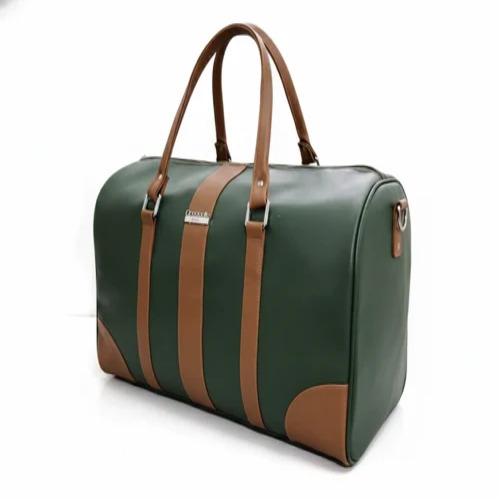Green Pu Leather Duffle Bag
