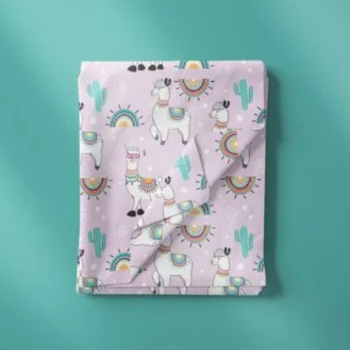 Unicorn Print Polyester Rayon Fabri..