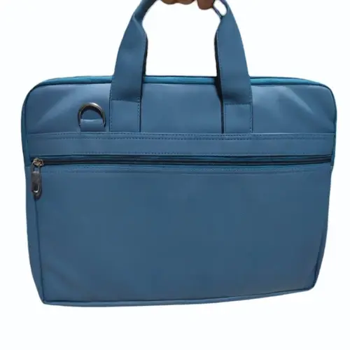 Blue PU Leather Laptop Bag